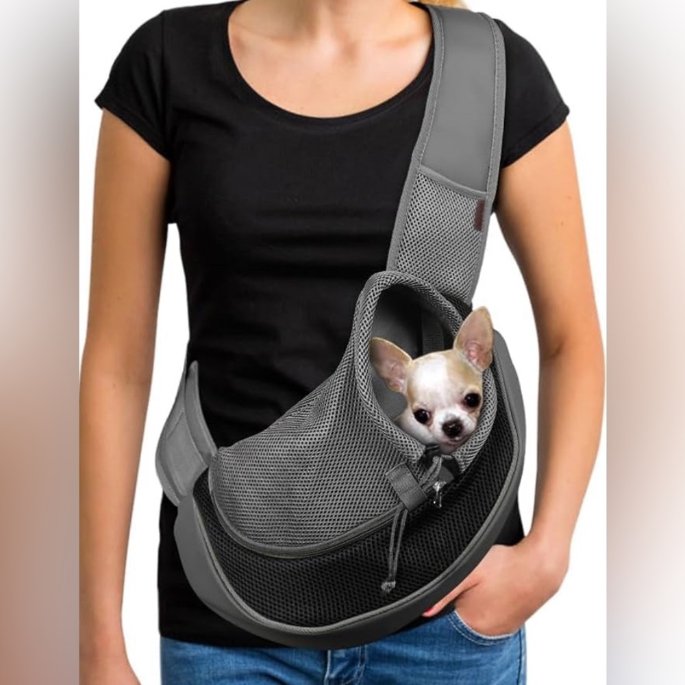 Gray Pet Sling Small Dog Carrier